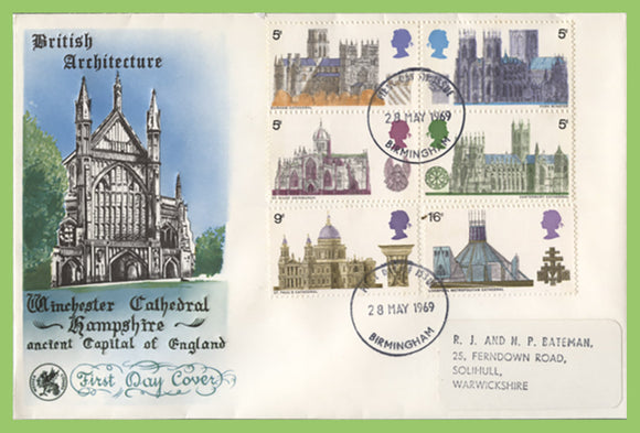 G.B. 1969 Cathedrals set on Wessex First Day Cover, Birmingham