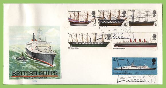 G.B. 1969 Ships set on u/a Philart First Day Cover, Cutty Sark Greenwich