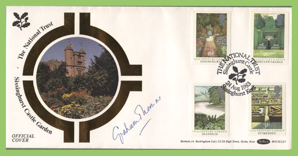 G.B. 1983 British Gardens set Benham First Day Cover, Sissinghurst, signed Graham Thomas