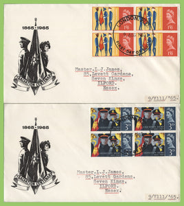 G.B. 1965 Salvation Army blocks set on two First Day Cover, London WC