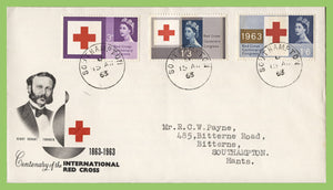 G.B. 1963 Red Cross Phosphor set on First Day Cover, Southampton