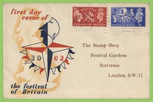 G.B. 1951 Festival of Britain set on First Day Cover, Battersea