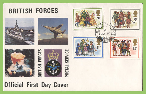G.B. 1978 Christmas set on u/a Forces First Day Cover, FPO 319