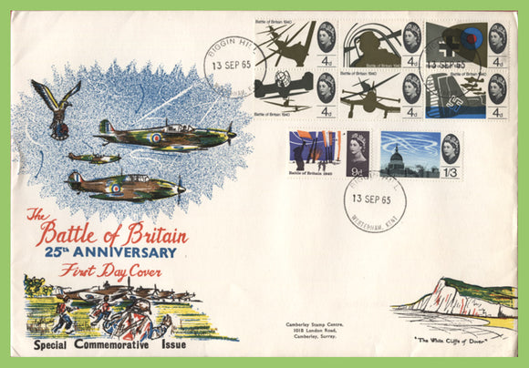 G.B. 1965 Battle of Britain Ord on First Day Cover, Biggin Hill, Westerham