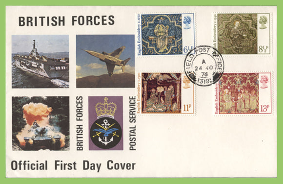 G.B. 1976 Christmas set on u/a Forces First Day Cover, FPO 319