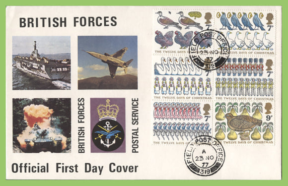 G.B. 1977 Christmas set on u/a Forces First Day Cover, FPO 319