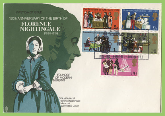G.B. 1970 General Anniversaries set on u/a Official F.N.C. First Day Cover, London S E 1