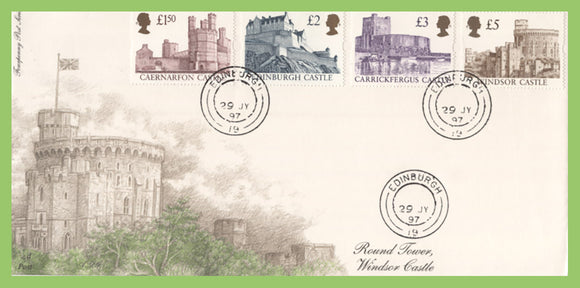 G.B. 1997 Castle High Value Definitives on u/a Fourpenny Post First Day Cover, Edinburgh