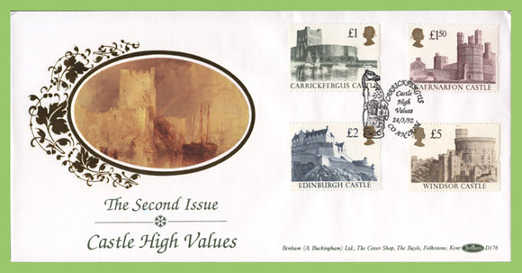 G.B. 1992 Castle High Value Definitives on Benham First Day Cover, Carrickfergus