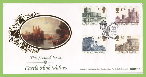 G.B. 1992 Castle High Value Definitives on Benham First Day Cover, Caernarfon