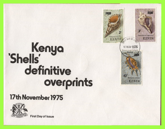 Kenya 1975 Definitive Shells surcharges on First Day Cover