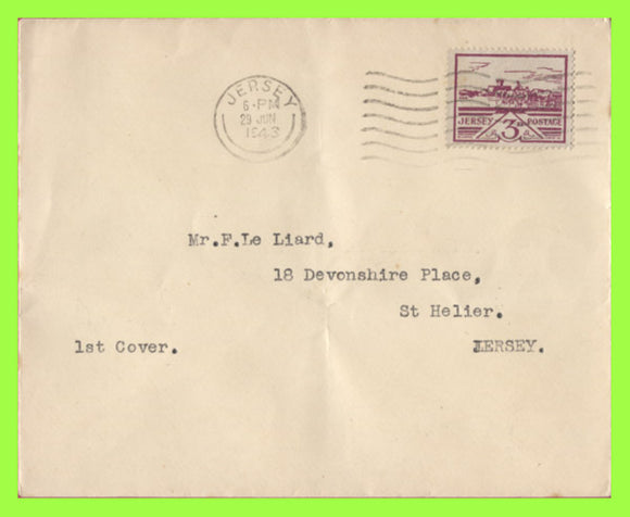 Jersey 1943 3d Views on First Day Cover