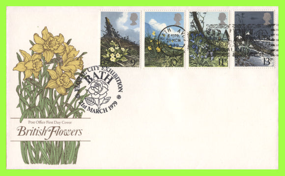 G.B. 1979 Spring Flowers set on Post Office First Day Cover, Bath Slogan SCARCE