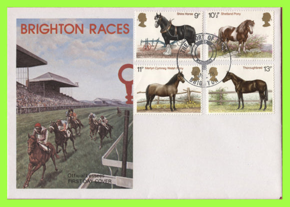 G.B. 1978 Horses on u/a official Brighton Races First Day Cover