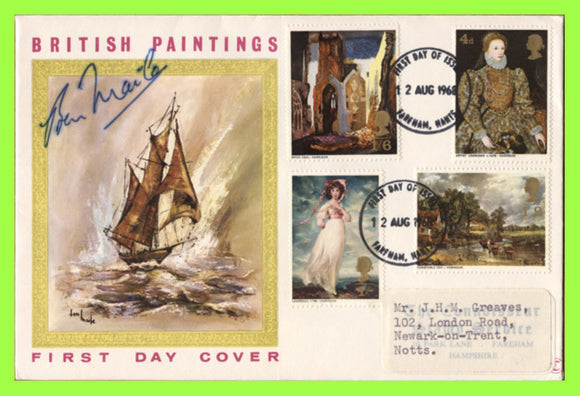 G.B. 1968 Painting set First Day Cover, Signed Ben Maile (Artist)