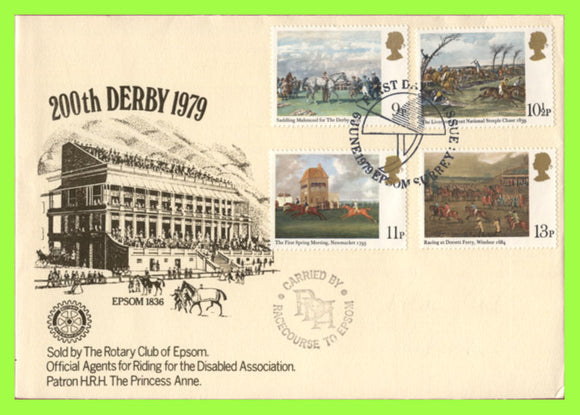 G.B. 1979 Horse Racing on u/a Rotary International First Day Cover, Epsom