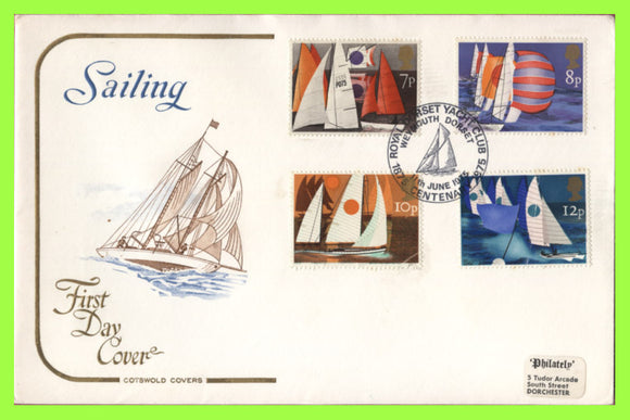 G.B. 1975 Sailing set on Cotswold First Day Cover, Royal Dorset Yacht Club, Weymouth