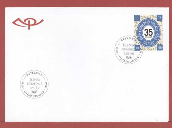 Iceland 1998 125th Anniv of First Iceland Stamps First Day Cover