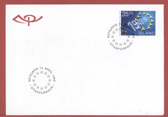 Iceland 1999 50th Anniv of Council of Europe First Day Cover