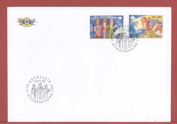 Iceland 1997 Christmas set on First Day Cover