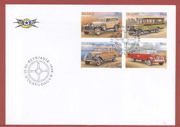 Iceland 1996 Post Buses set on First Day Cover