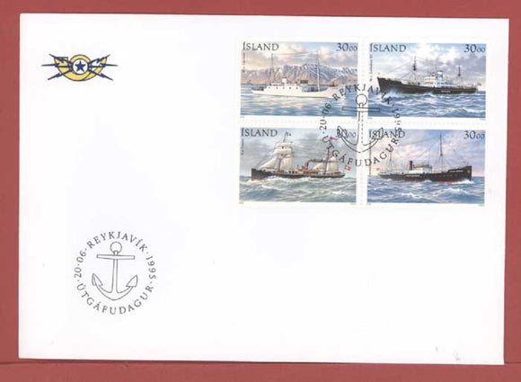 Iceland 1995 Mail Ships set on First Day Cover