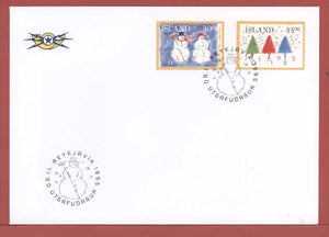 Iceland 1995 Christmas set on First Day Cover