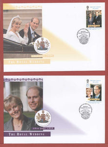 British Virgin Islands 1999 Royal Wedding set on two First Day Covers