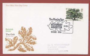 G.B. 1973 Oak Tree on Post Office First Day Cover, Westonbirt Arboretum, Tetbury