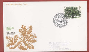 G.B. 1973 Oak Tree on Post Office First Day Cover, Hatfield Broadoak, Bishops Stortford