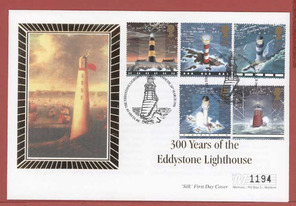G.B. 1998 Lighthouses set on Mercury First Day Cover, Plymouth