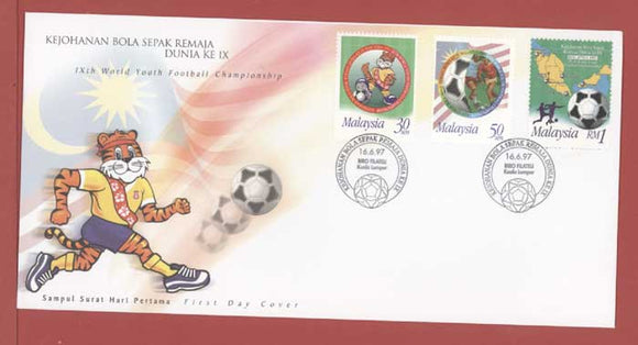 Malaysia 1997 Youth Football Championship set First Day Cover