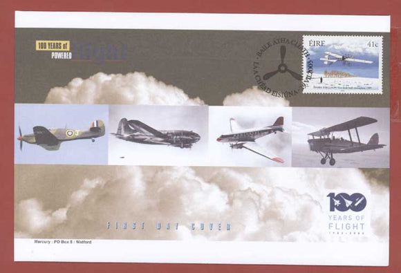 Ireland 2003 Centenary of Powered Flight, 41c Monoplane First Day Cover