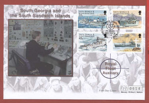 South Georgia & South Sandwich Is. 2001 Royal Fleet Auxiliary Vessels set on First Day Cover