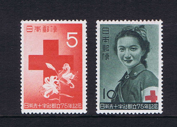 Japan 1952 75th Anniv of Japanese Red Cross set UM, MNH